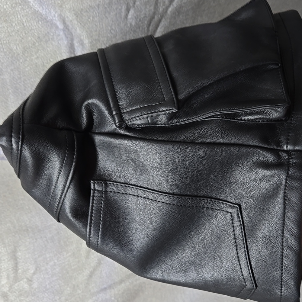 Fashion Nova, Faux Leather, Black, Skirt, Skort, XS, Pockets, Fully Lined - Picture 14 of 15